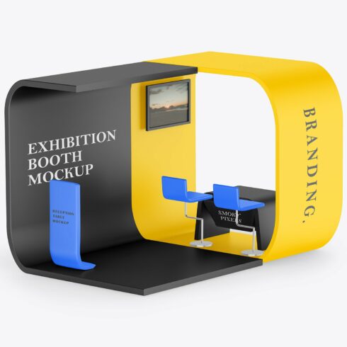 Matte Exhibition Booth Mockup cover image.