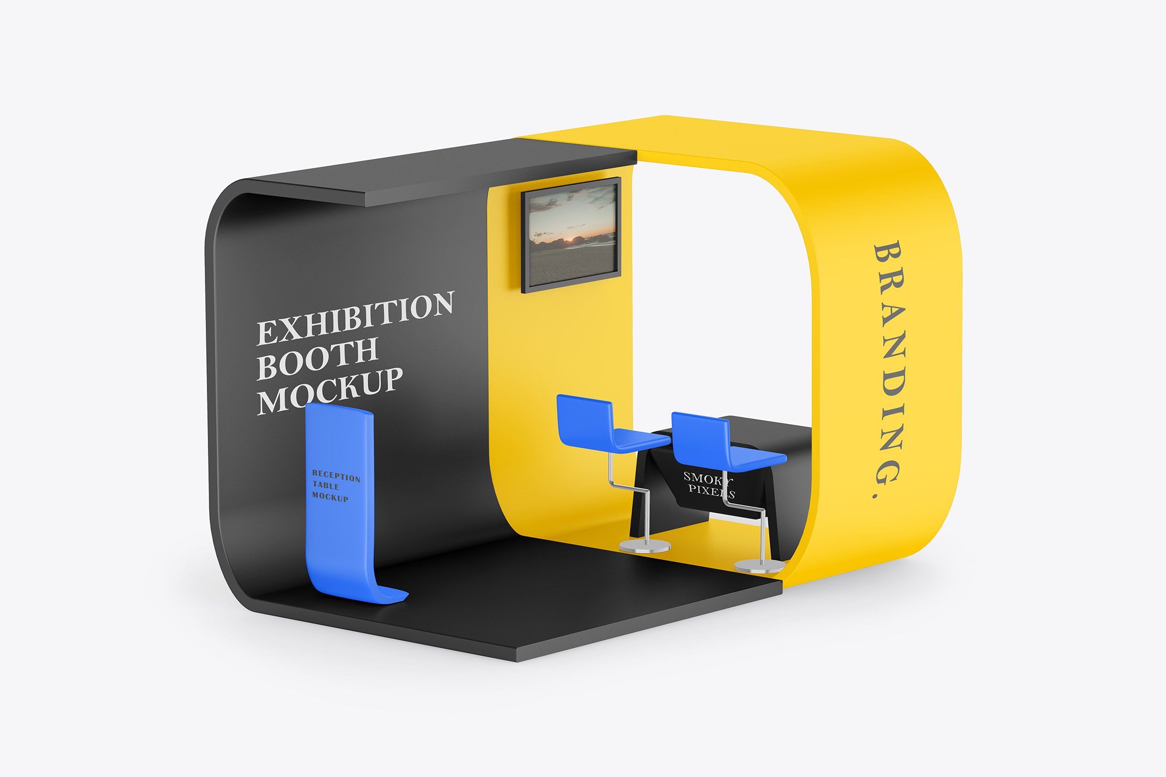 Matte Exhibition Booth Mockup cover image.