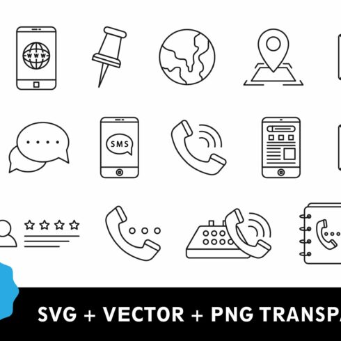 Contact Us icon bundle svg cover image.