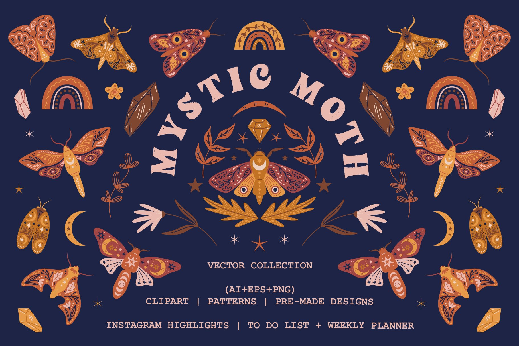 Mystic Moth | Vector collection cover image.