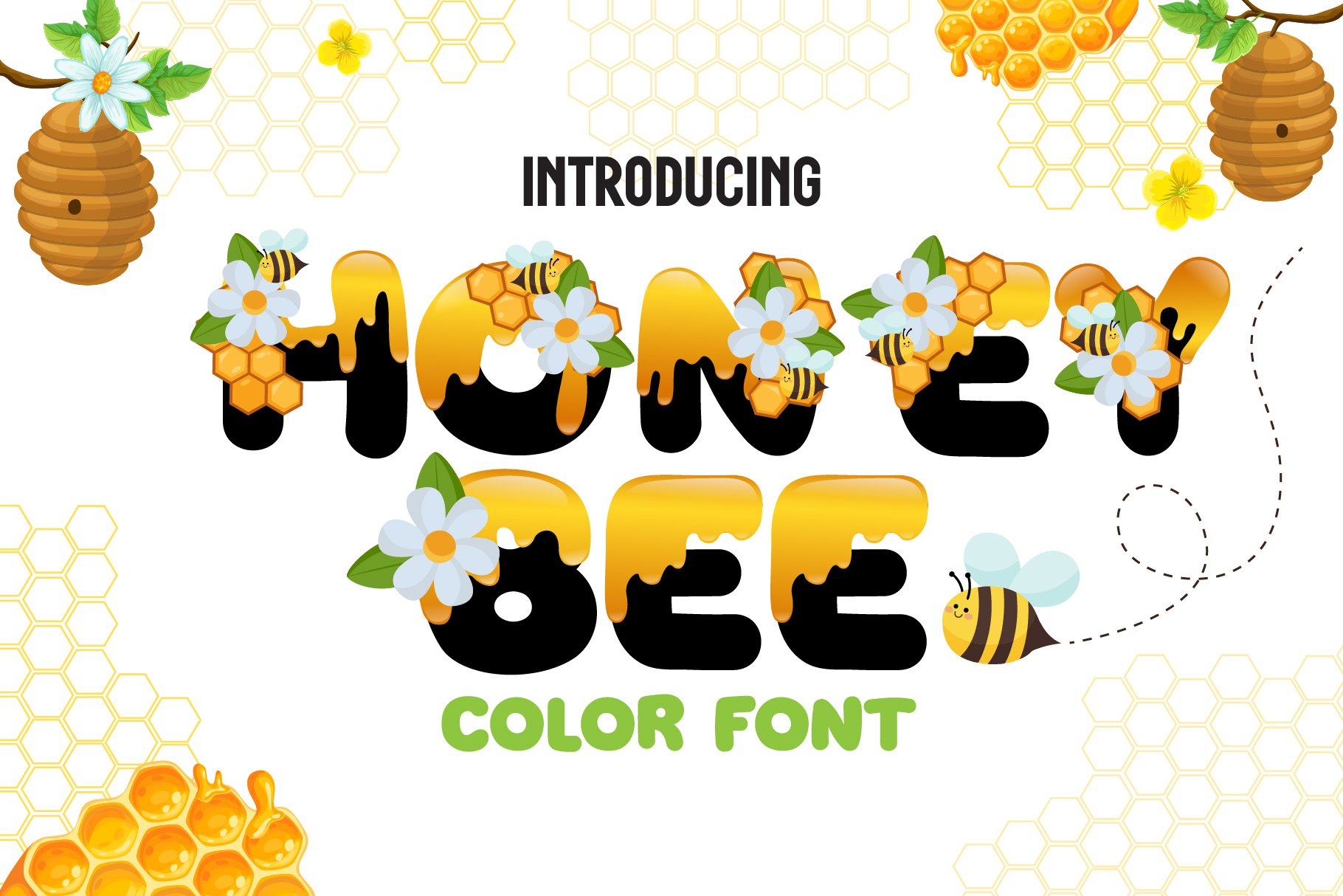 Honey Bee Color Fonts cover image.