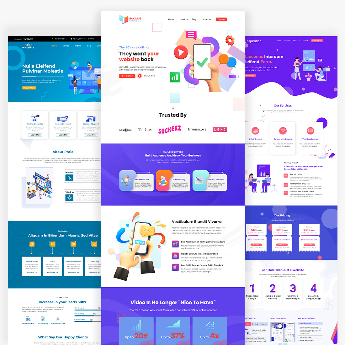 Multipurpose Landing Page PSD & XD Templates cover image.