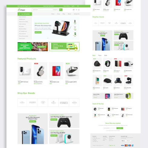 Dropshipping Ecommerce Web PSD & XD Template cover image.