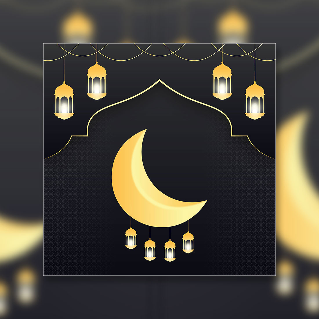 Ramadan Kareem greeting card with Islamic background cover image.