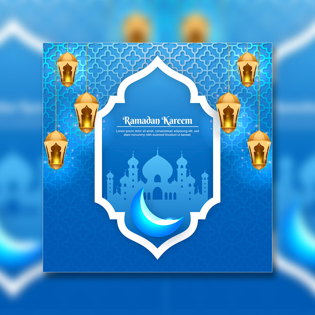 Eid Mubarak vector illustration with luxury design gradient eid mubarak background with star and moon islamic light design cover image.