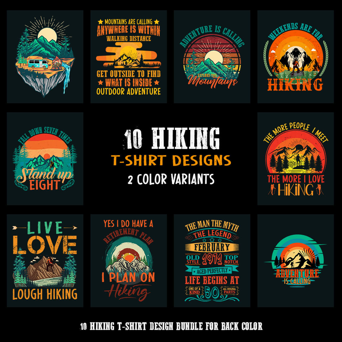 Rock Climbing T-shirt Design Bundle