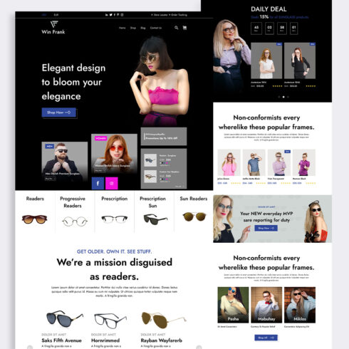 Responsive E-Commerce Websites Figma, PSD& XD Templates cover image.