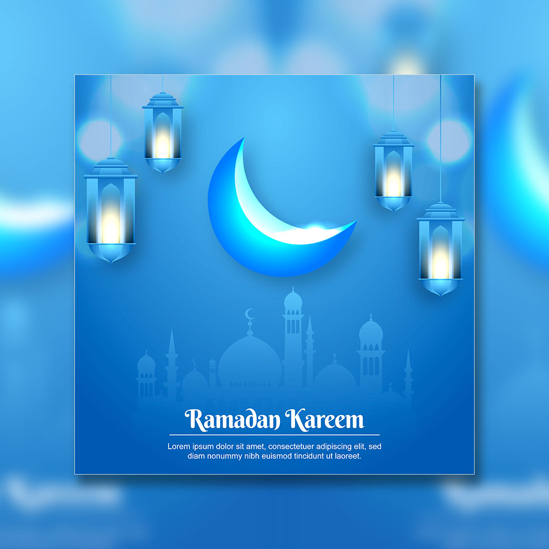 Eid Mubarak vector illustration with luxury design gradient eid mubarak background with star and moon islamic light design cover image.