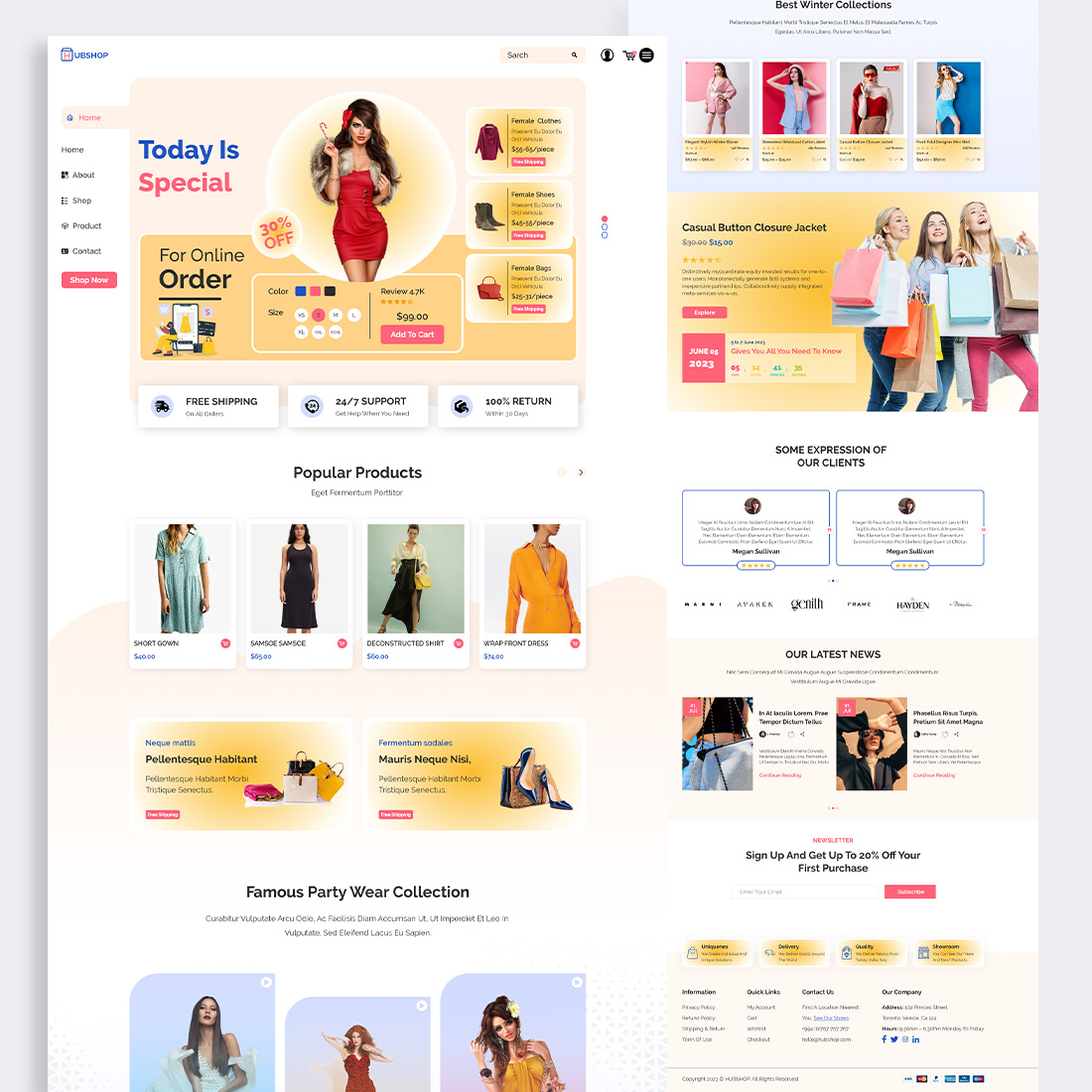 E-commerce Website PSD & XD Templates cover image.