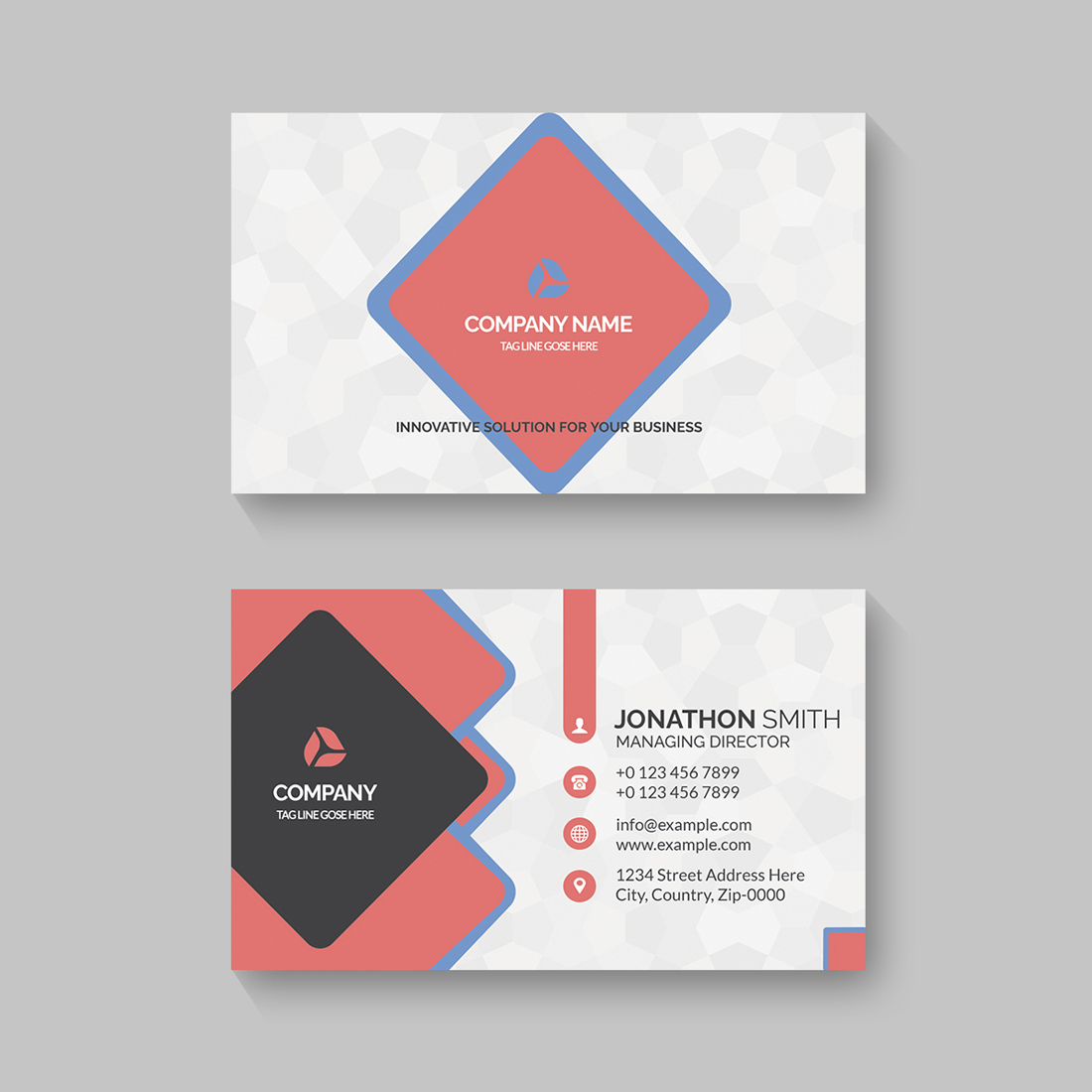 Vector modern creative and clean business card template preview image.