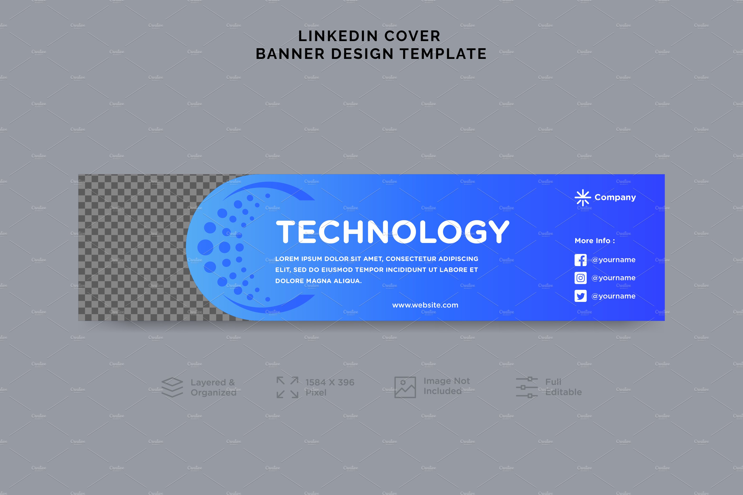 6 Technology Linkedin Banner preview image.