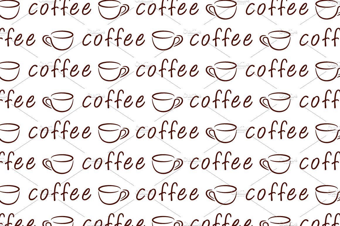 Coffee seamless pattern preview image.