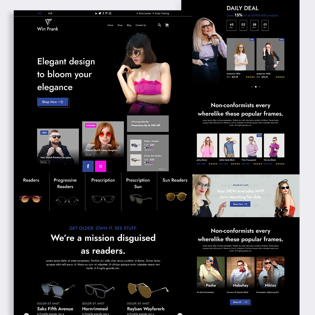 Responsive E-Commerce Websites Figma, PSD& XD Templates preview image.