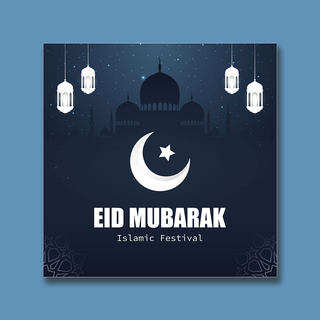 Eid Mubarak Greeting Card preview image.