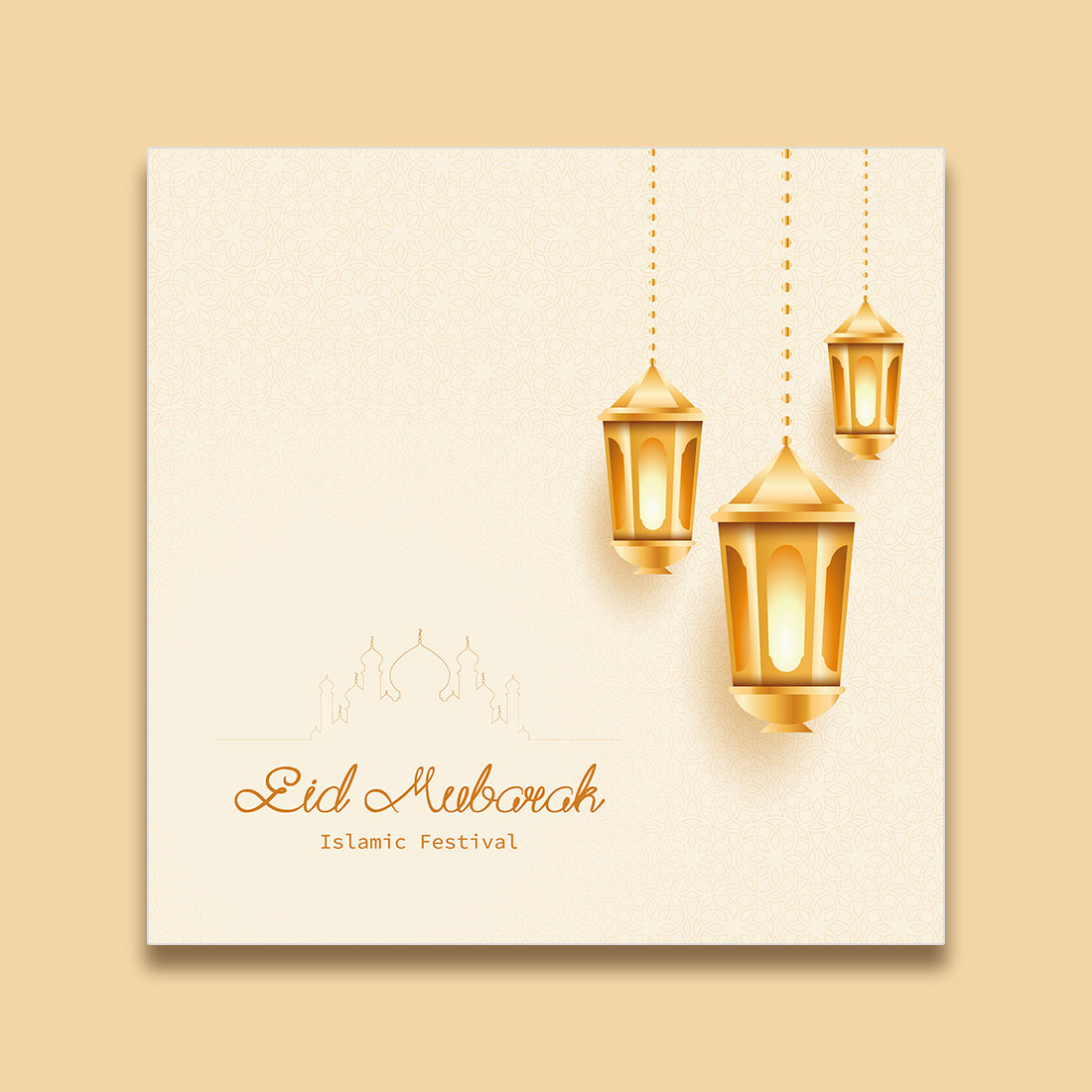 Eid Mubarak and eid ul-fitr social media banner template preview image.