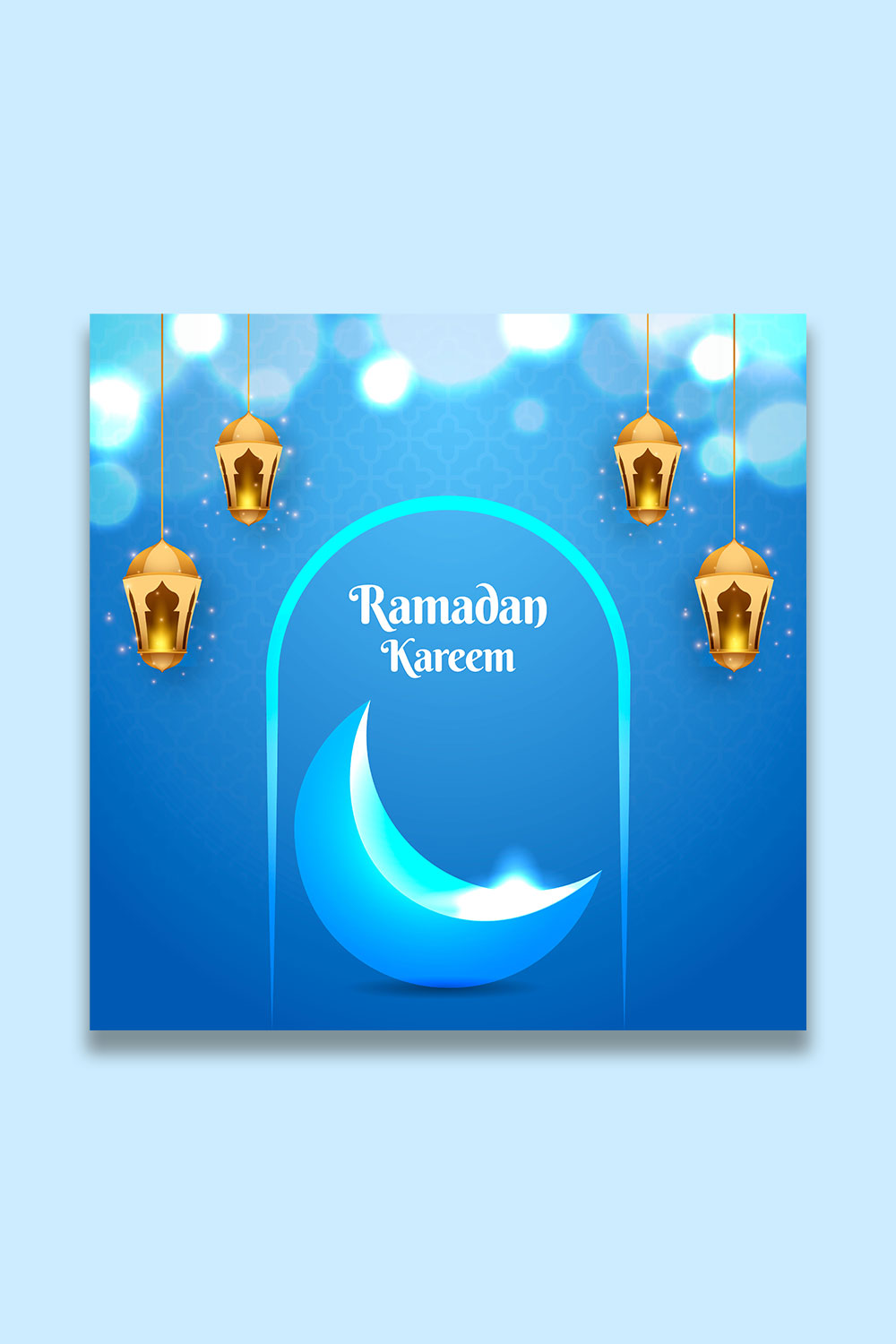 Ramadan Kareem traditional Islamic festival religious social media banner pinterest preview image.