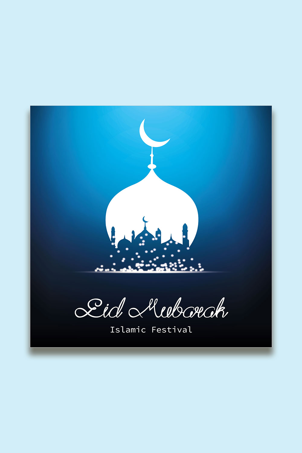 Eid Mubarak and eid ul-fitr social media banner template pinterest preview image.