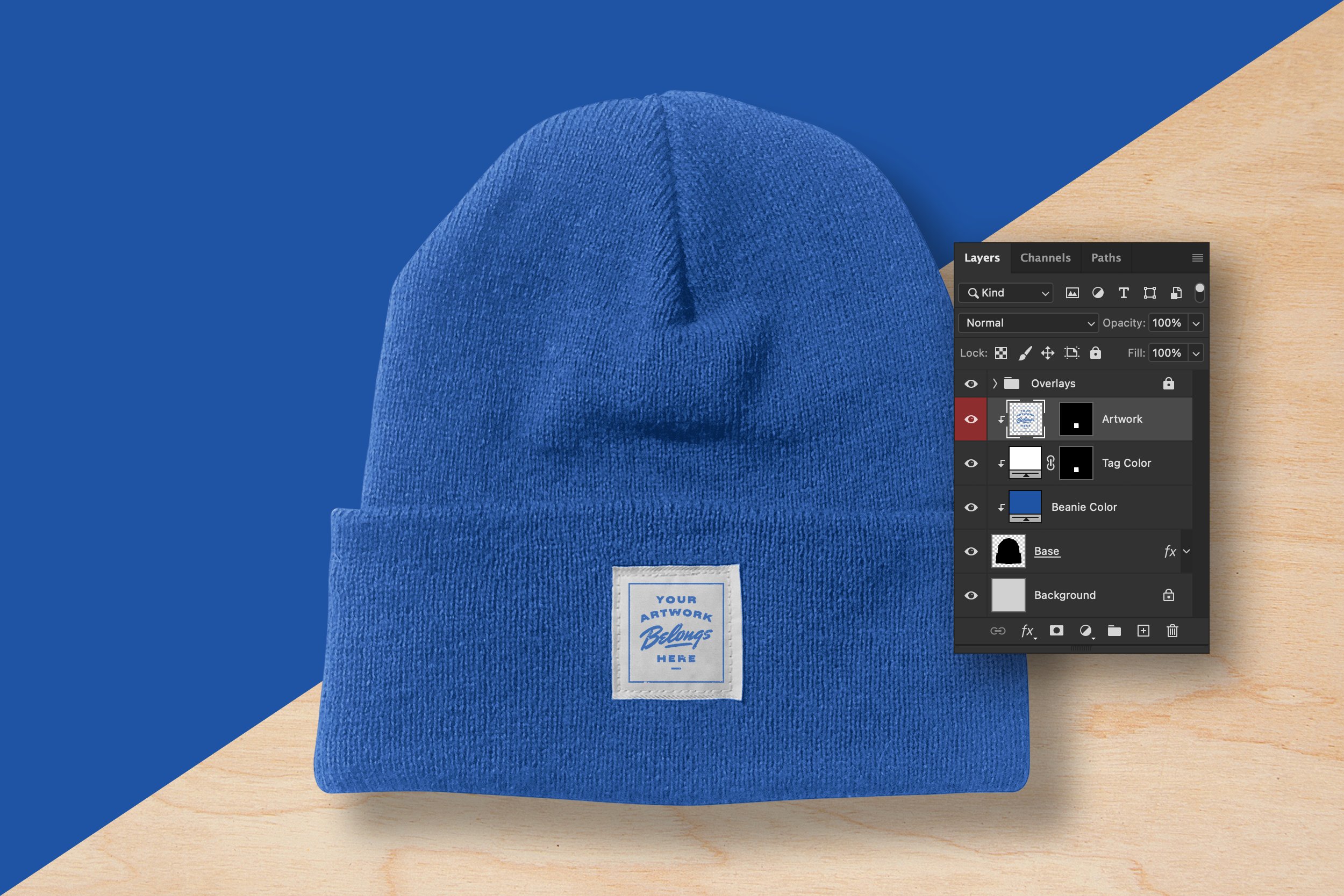 Folded Beanie Mockup preview image.