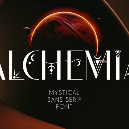 Alchemia - Mystical Sans Serif Font cover image.