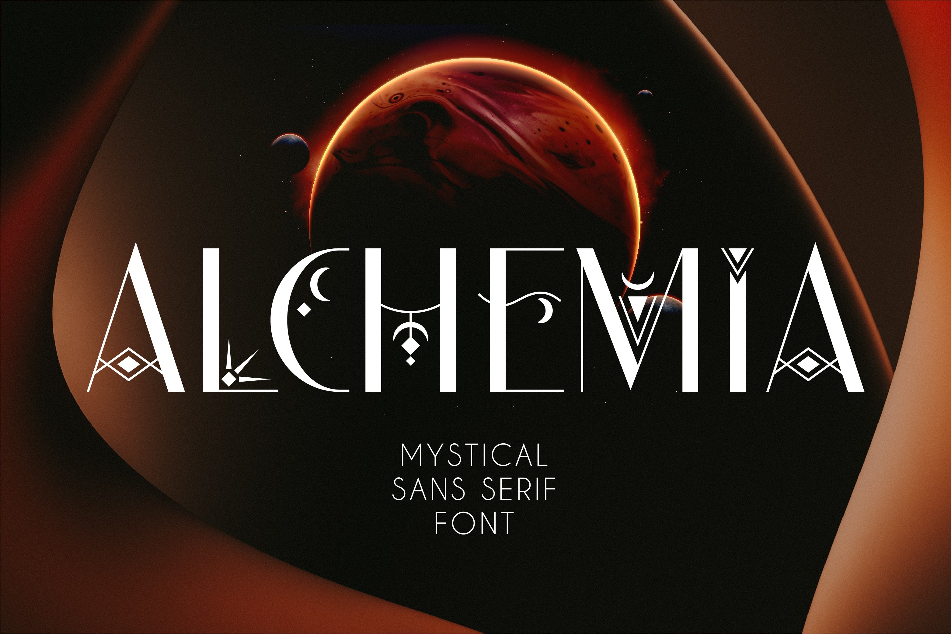 Alchemia - Mystical Sans Serif Font cover image.