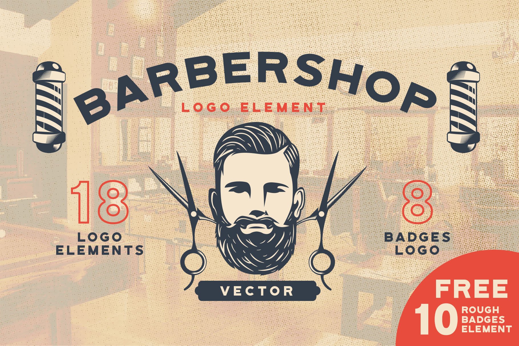 Barbershop Logo Elements Vector cover image.
