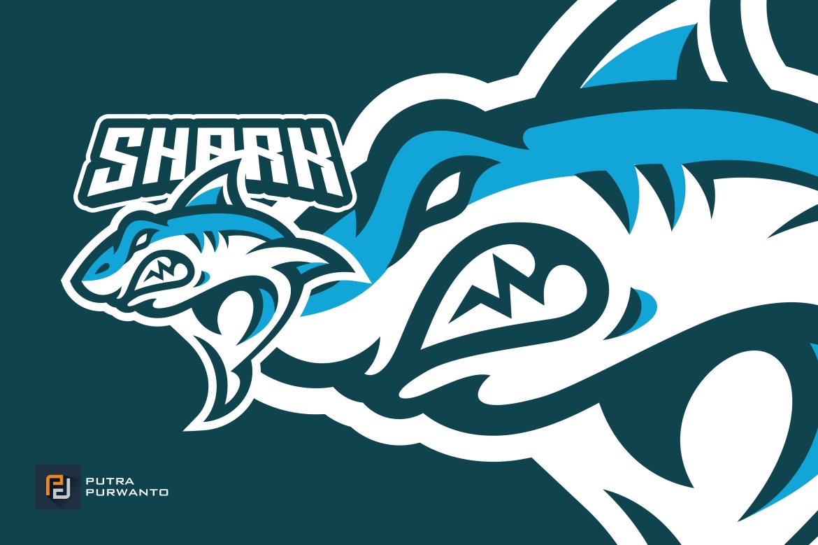 Cartoon Shark Mascot Logo cover image.