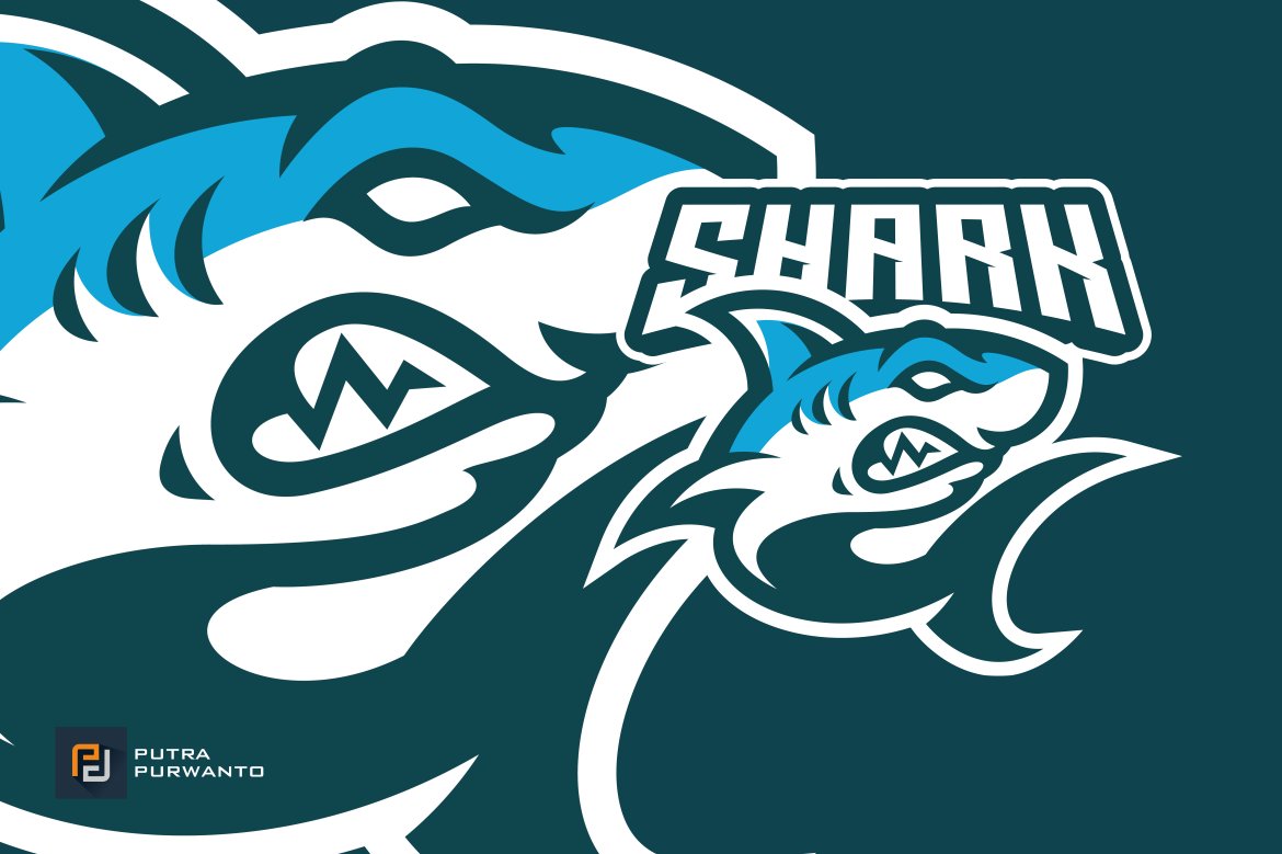 Cartoon Shark Mascot Logo cover image.