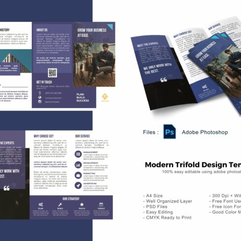 Minimalist trifold brochure template cover image.