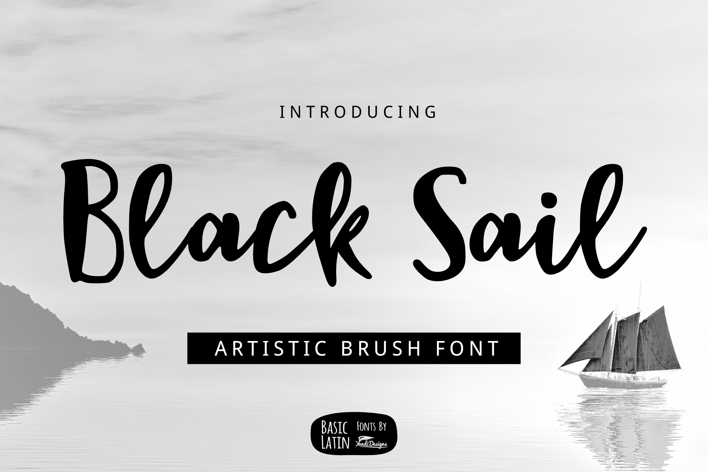 Black Sail Brush Font cover image.