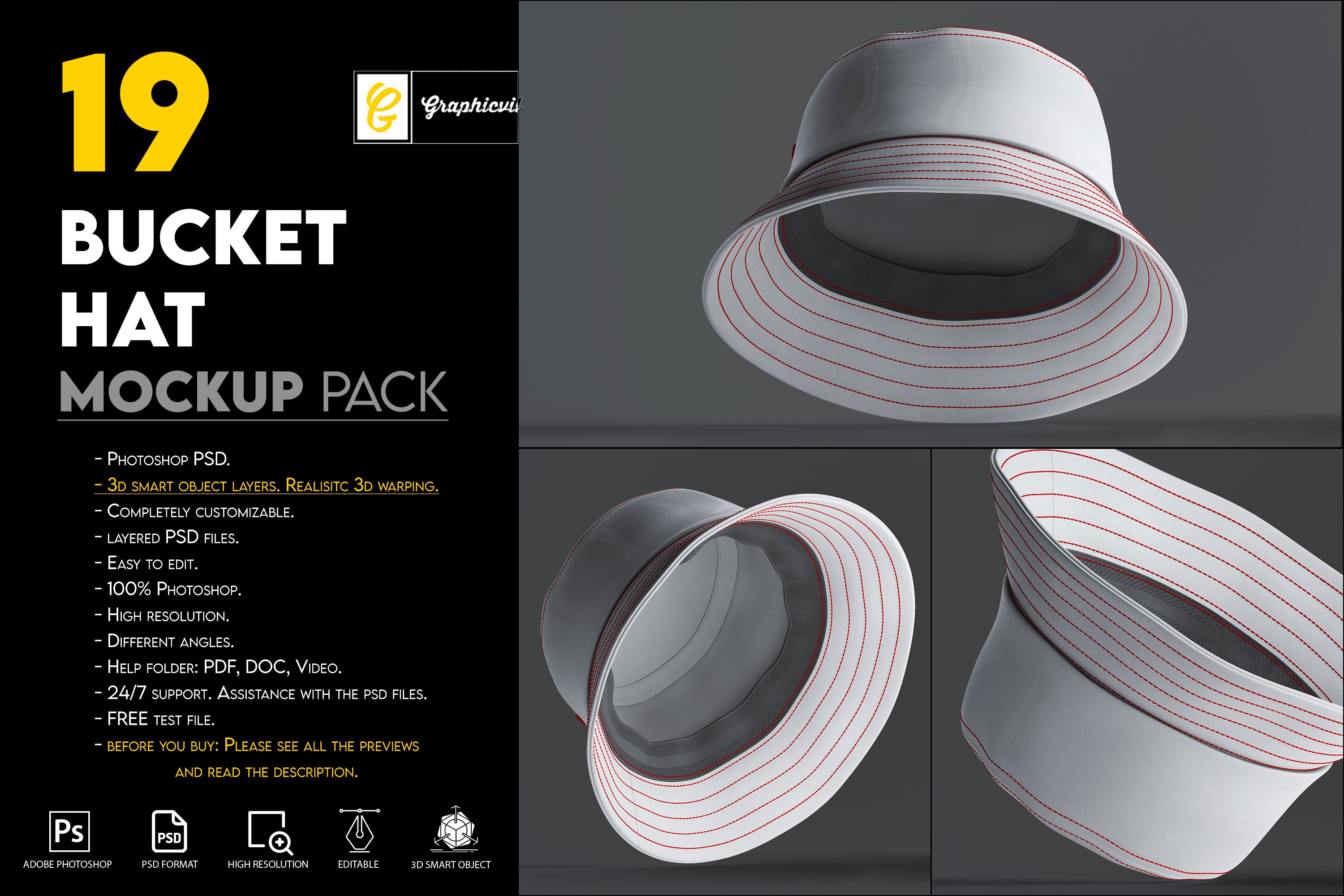 Bucket Hat Mocukp cover image.