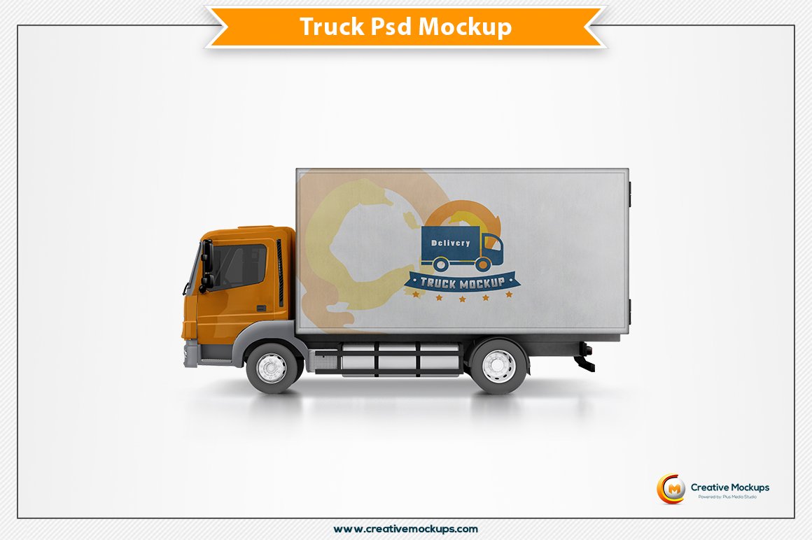 Delivery Truck Mockup Template cover image.