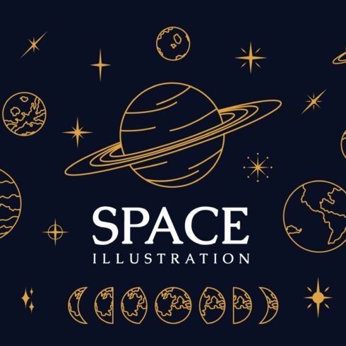 Space Illustration - monoline cover image.