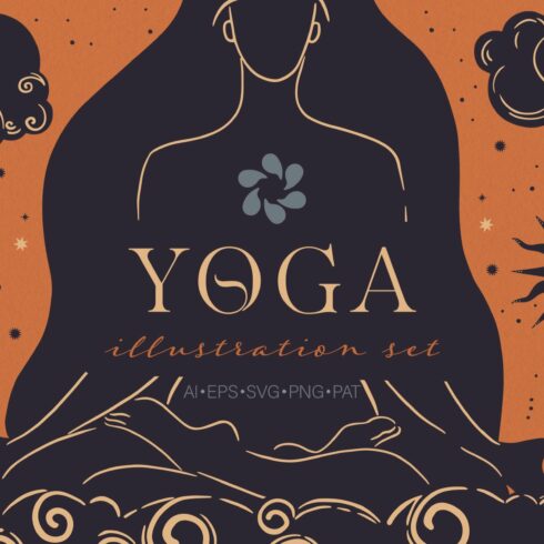 Yoga illustration vector set cover image.