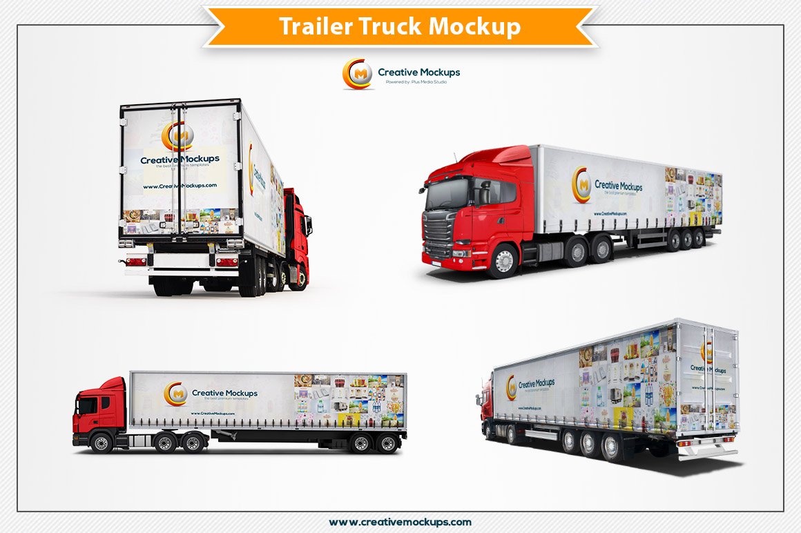 Trailer Truck Mockup cover image.