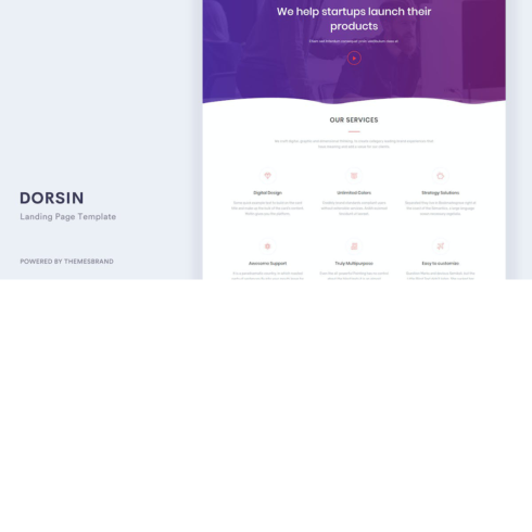 Free Dorsin Responsive Landing Page Template cover image.