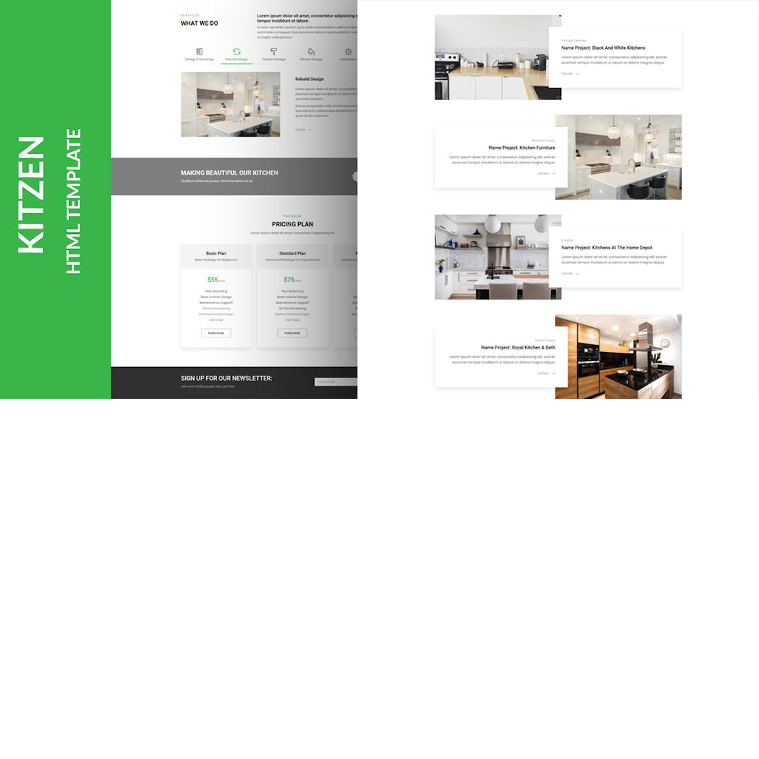 Kitzen Modern Kitchen HTML Template cover image.