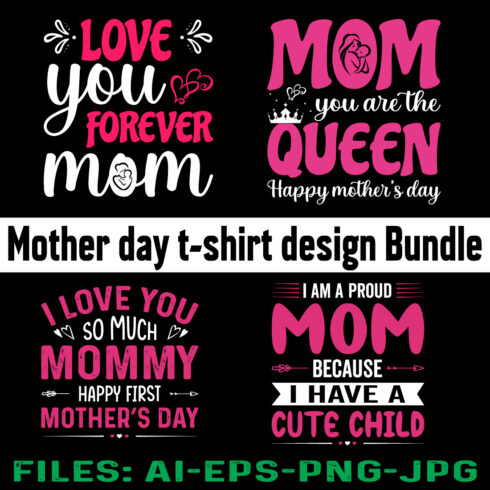 8 Mother day t shirt Design, Vector, Template cover image.