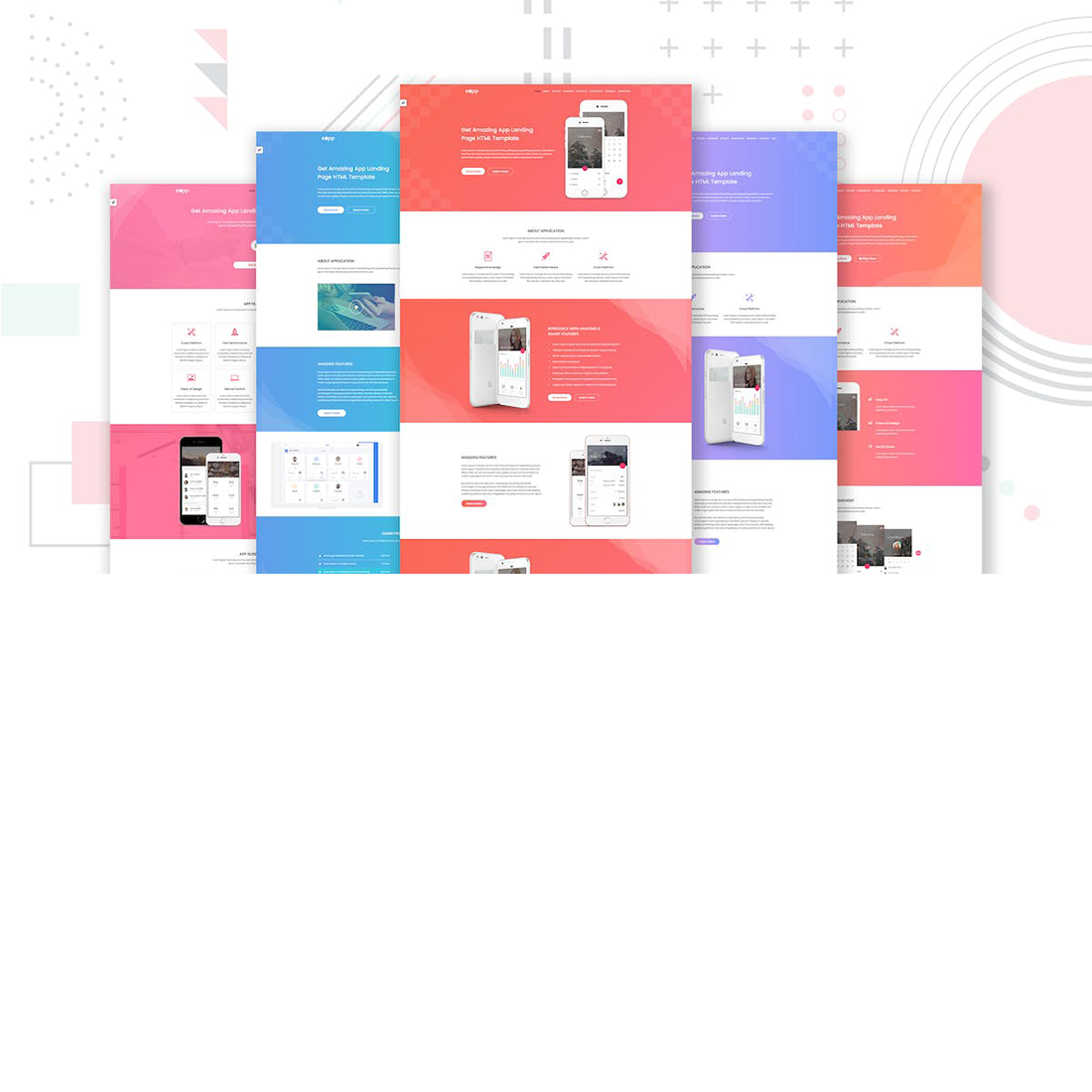 Free Eapp App Landing Page Website Template cover image.