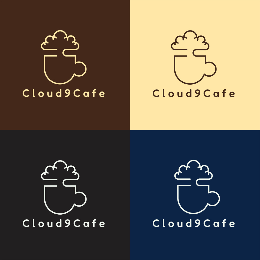 Coffee logo, Cafe logo, Cloud Coffee Logo, Logo cover image.