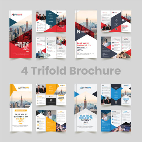 Corporate 4 Trifold Brochure Template cover image.