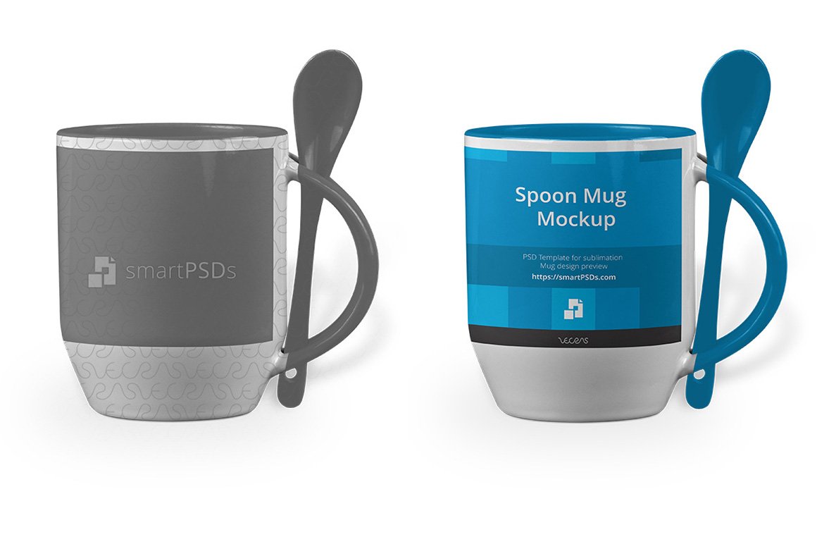 Spoon Handle Mug Design Mockup cover image.
