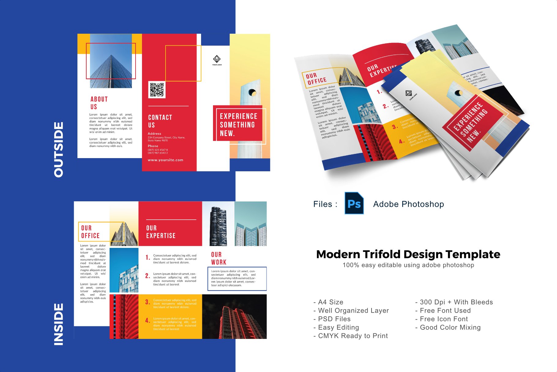 Multipurpose trifold brochure cover image.