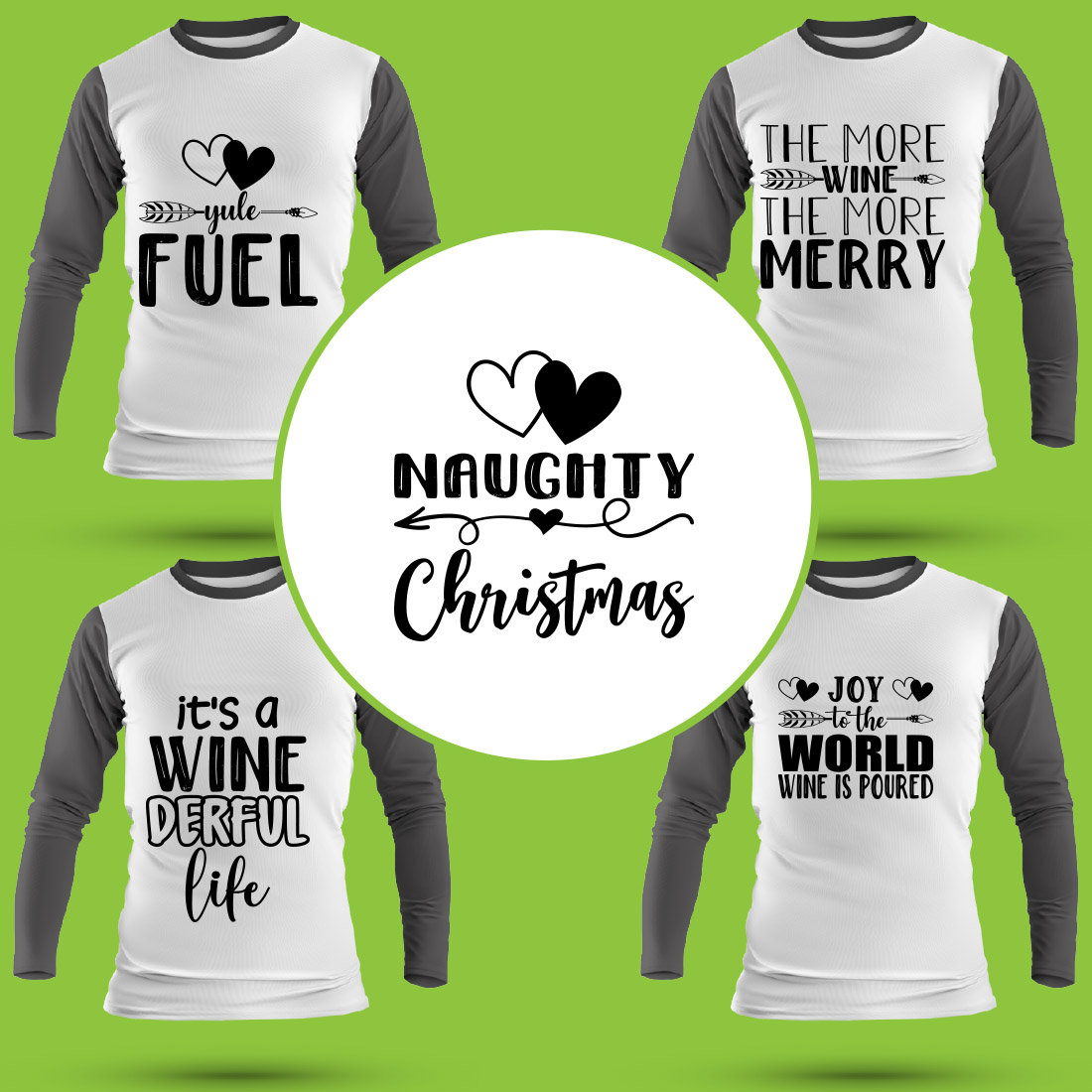 Christmas T Shirt Designs Bundle cover image.