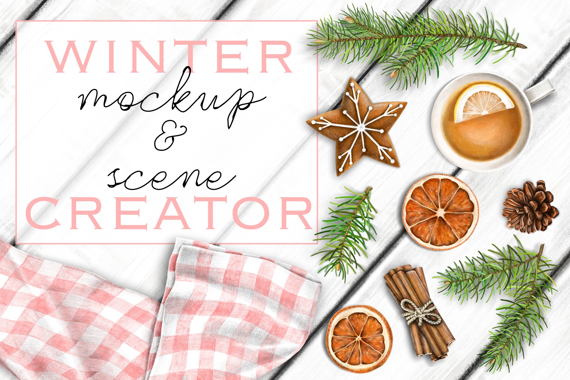 Cozy Winter MockUp & Scene Creator cover image.