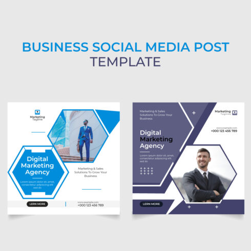 Business social media post and web banner template cover image.