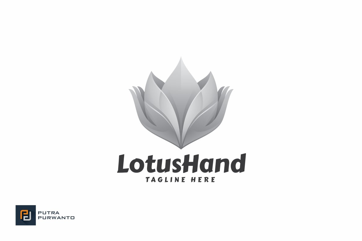 Lotus Hand - Logo Template preview image.
