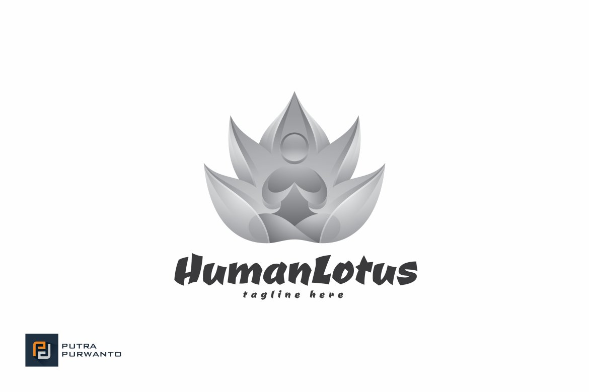 Human Lotus - Logo Template preview image.