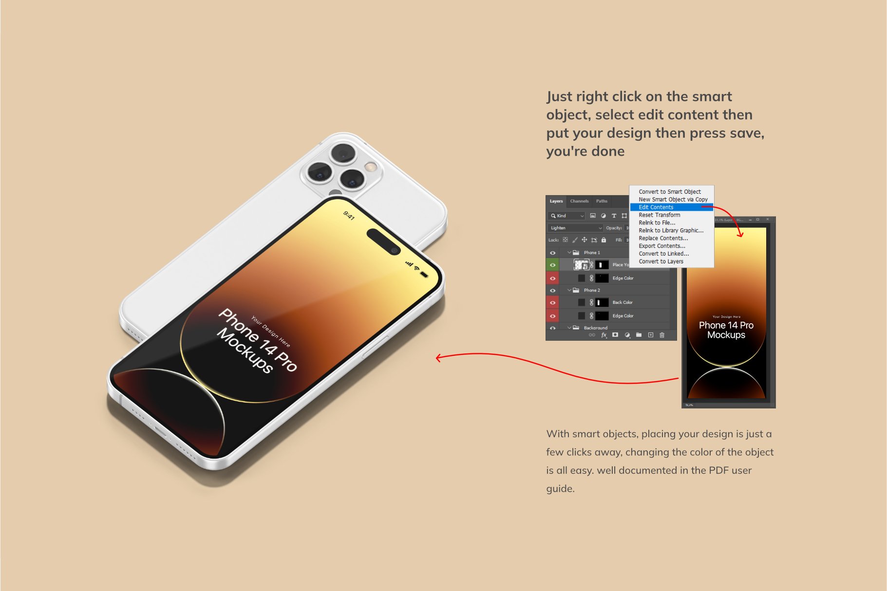 Phone 14 Pro Mockups preview image.