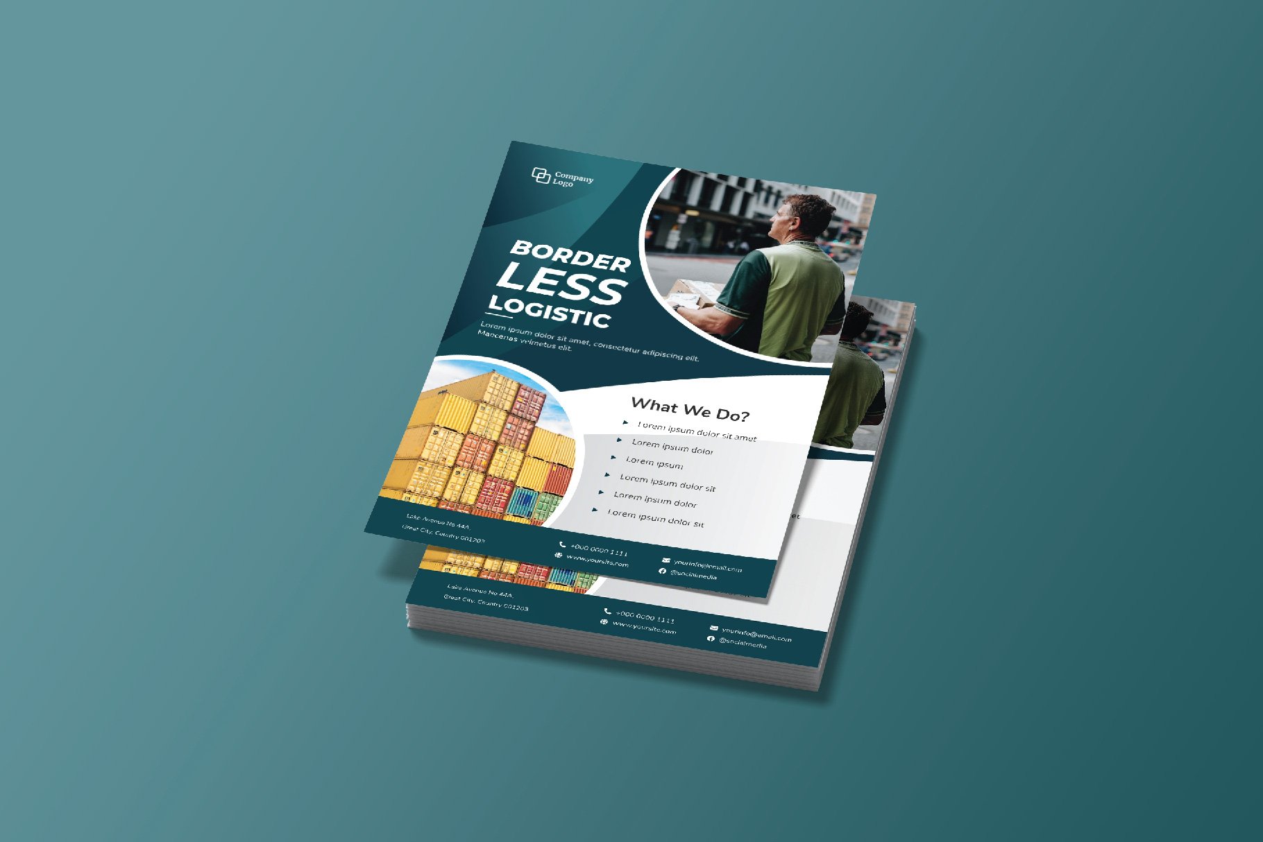 Logistic Service Brochure Template preview image.