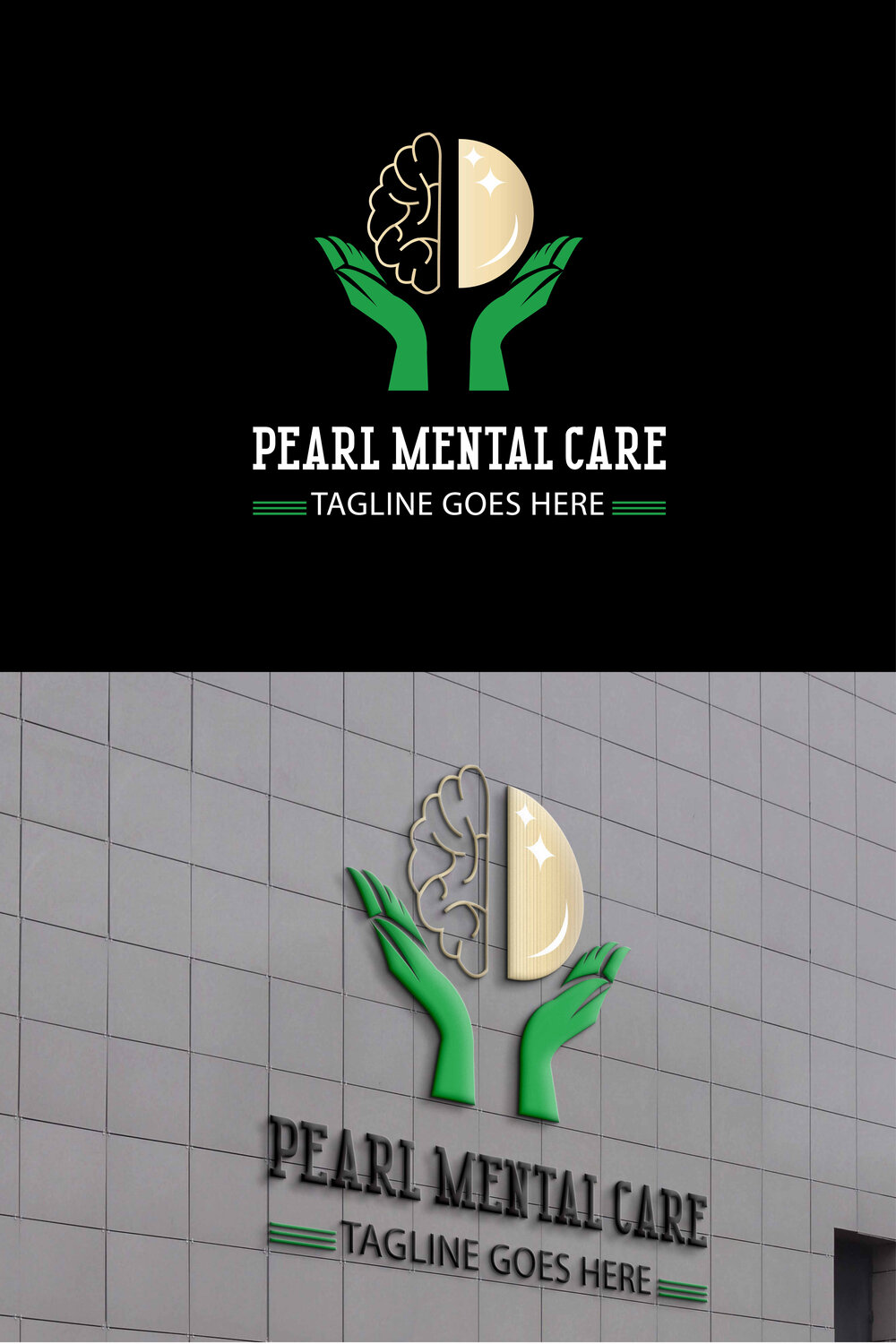 Pearl Mental Care logo template pinterest preview image.